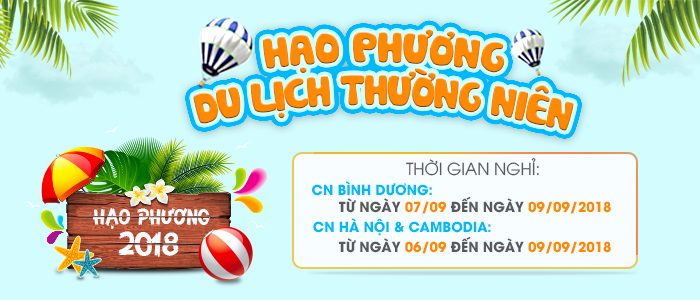 thời gian nghỉ du lịch thường niên 2018