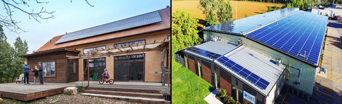 Tấm pin năng lượng mặt trời trên mái nhà