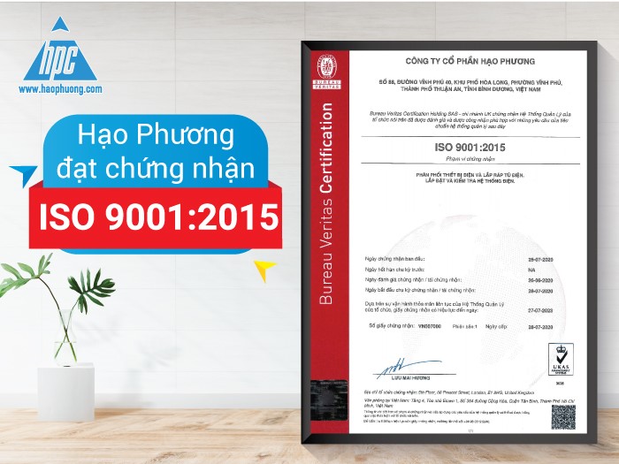 Hạo Phương đạt chứng nhận ISO 900