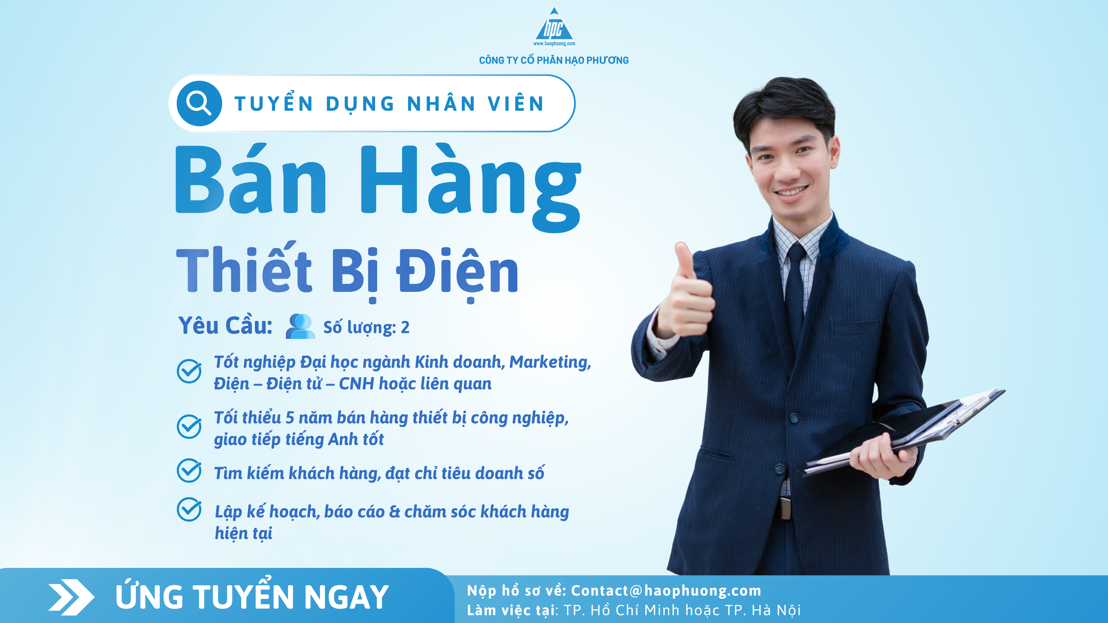 TUYỂN DỤNG NHÂN VIÊN BÁN HÀNG – THIẾT BỊ ĐIỆN