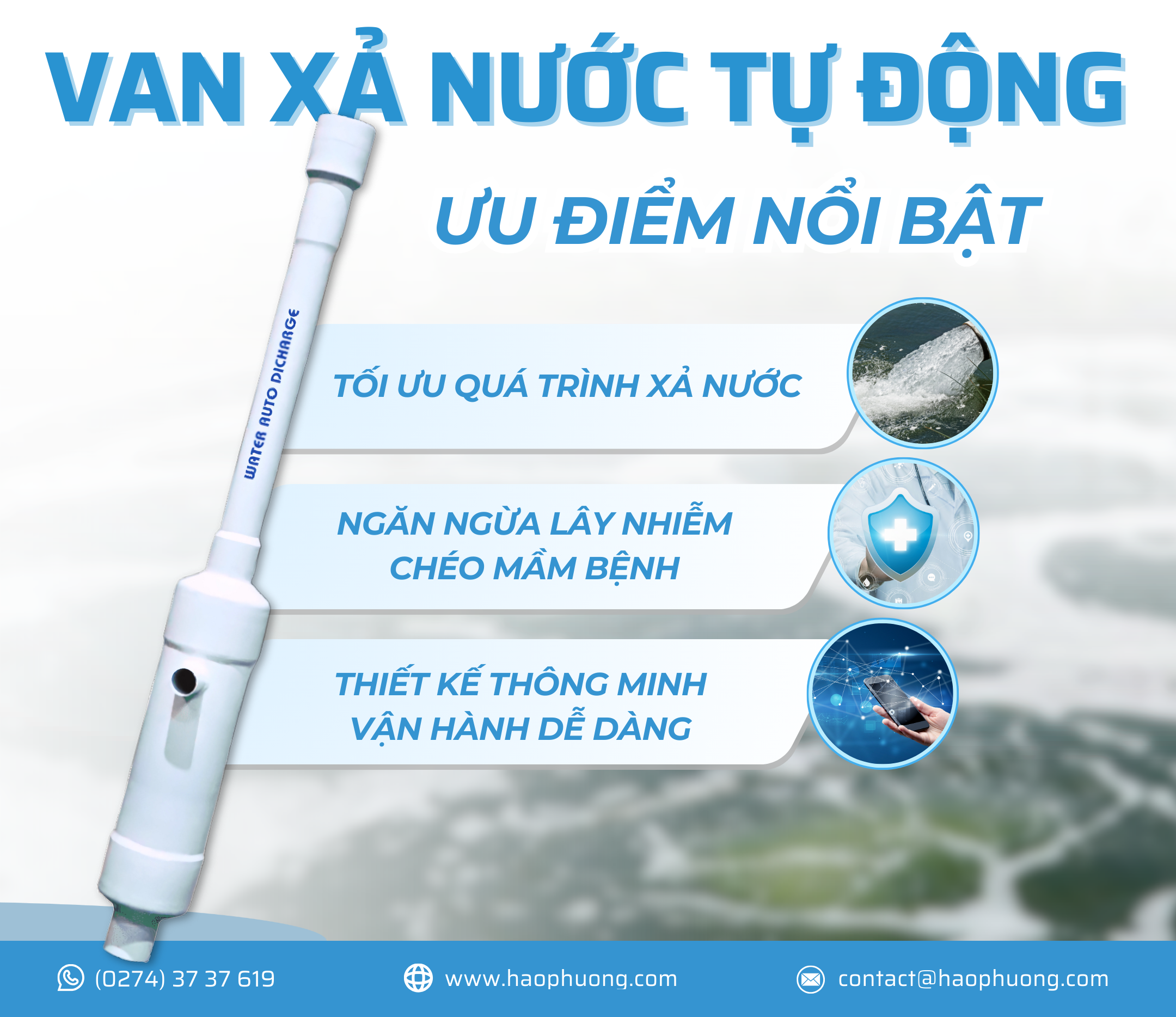 GIẢI PHÁP XẢ NƯỚC TỰ ĐỘNG – HƯỚNG TỚI TRANG TRẠI THÔNG MINH
