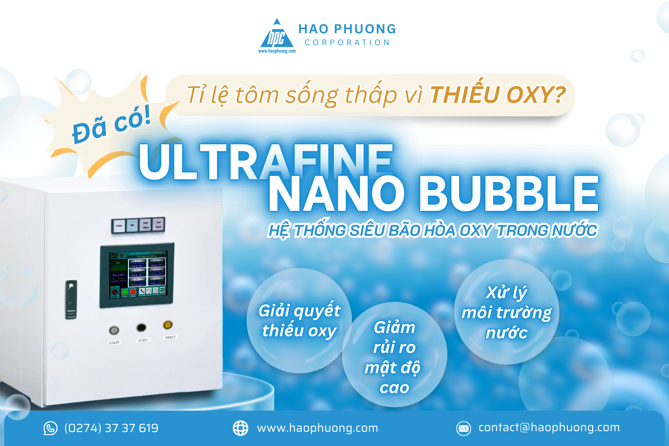 GIẢI PHÁP ULTRAFINE NANO BUBBLE TỪ HẠO PHƯƠNG ĐÃ CÓ!
