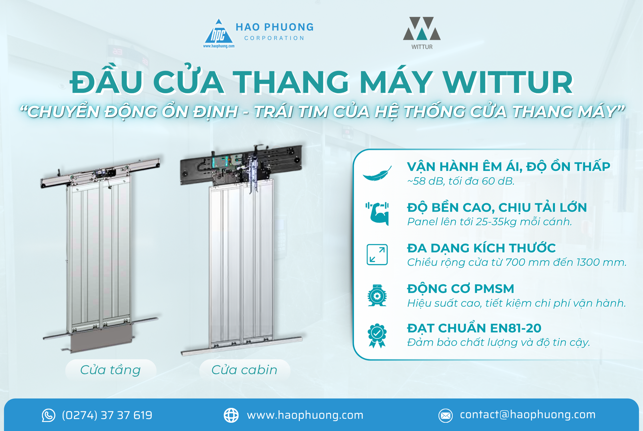 ĐẦU CỬA THANG MÁY WITTUR – TRÁI TIM CỦA HỆ THỐNG CỬA THANG MÁY