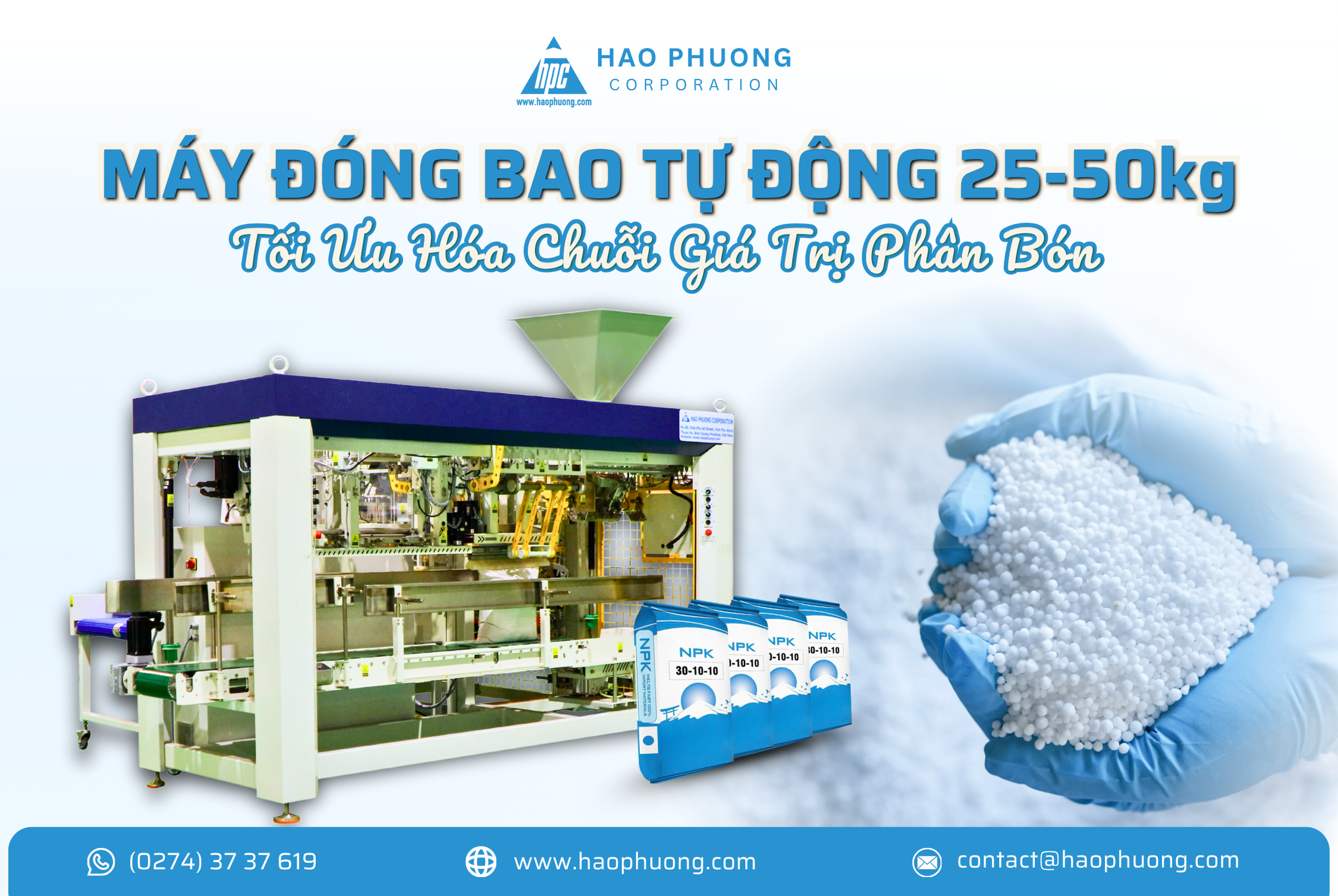 TỐI ƯU HÓA CHUỖI GIÁ TRỊ PHÂN BÓN VỚI MÁY ĐÓNG BAO TỰ ĐỘNG 25-50KG