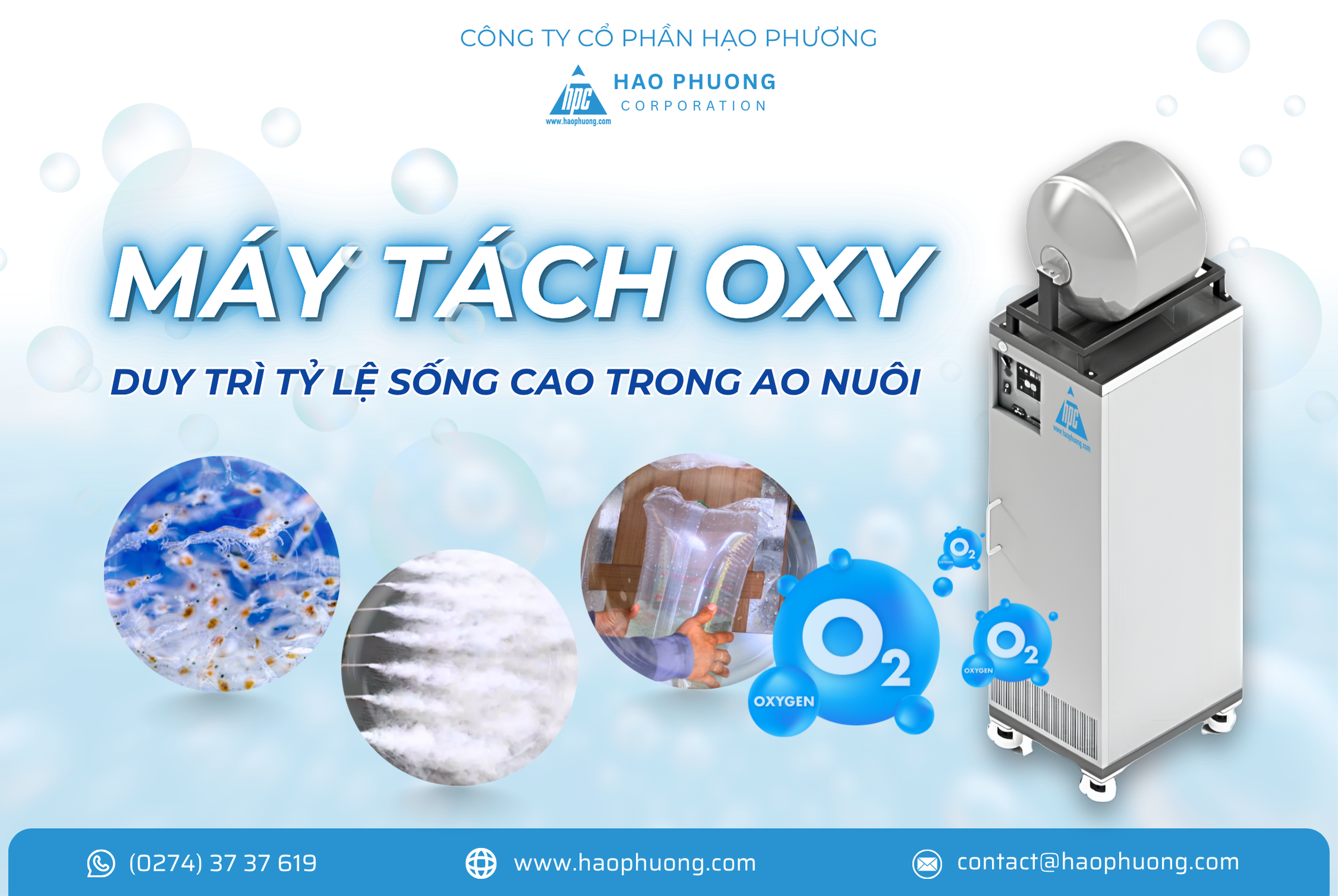 MÁY TÁCH OXY – DUY TRÌ TỶ LỆ SỐNG CAO TRONG AO NUÔI