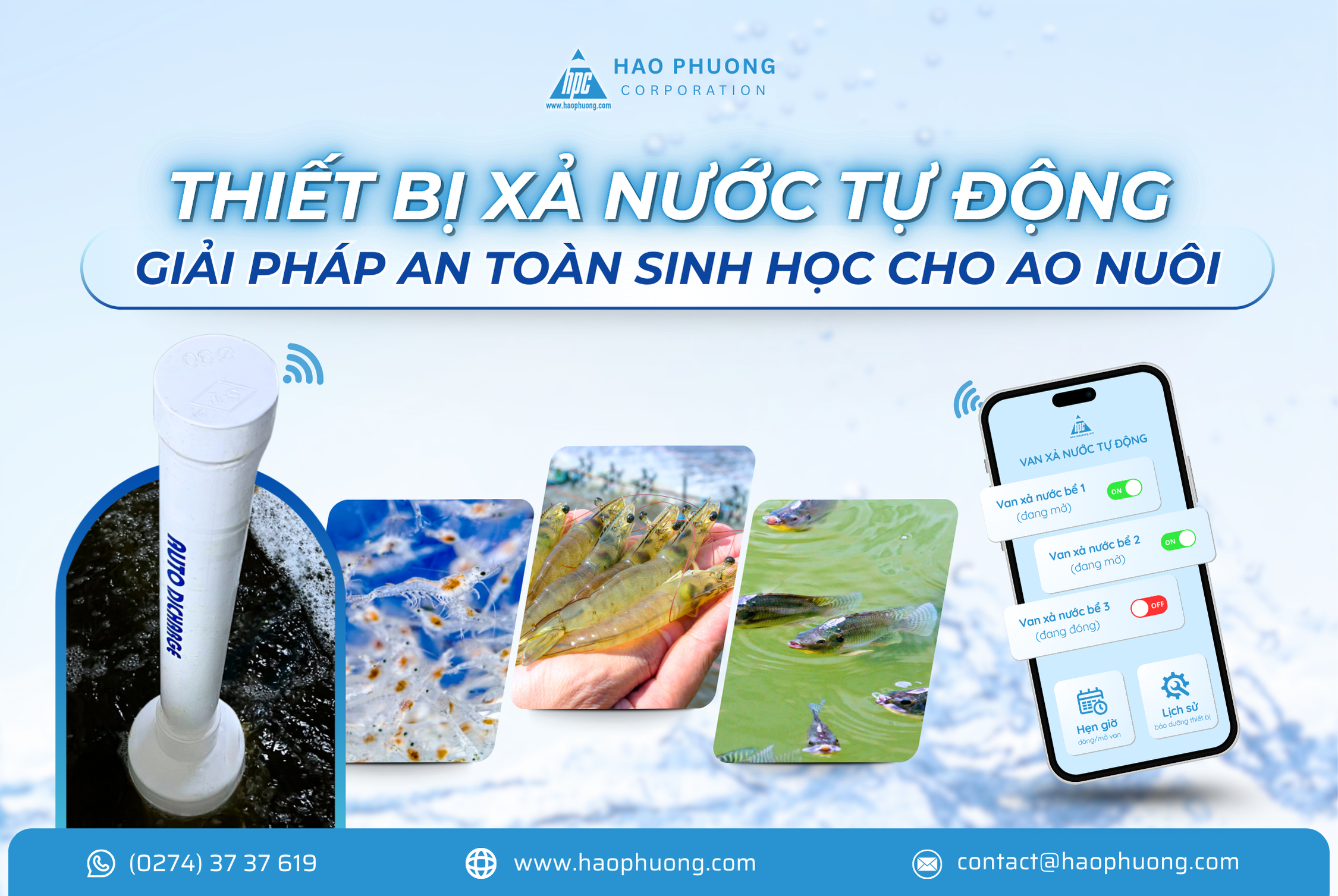 THIẾT BỊ XẢ NƯỚC TỰ ĐỘNG – GIẢI PHÁP AN TOÀN SINH HỌC CHO AO NUÔI