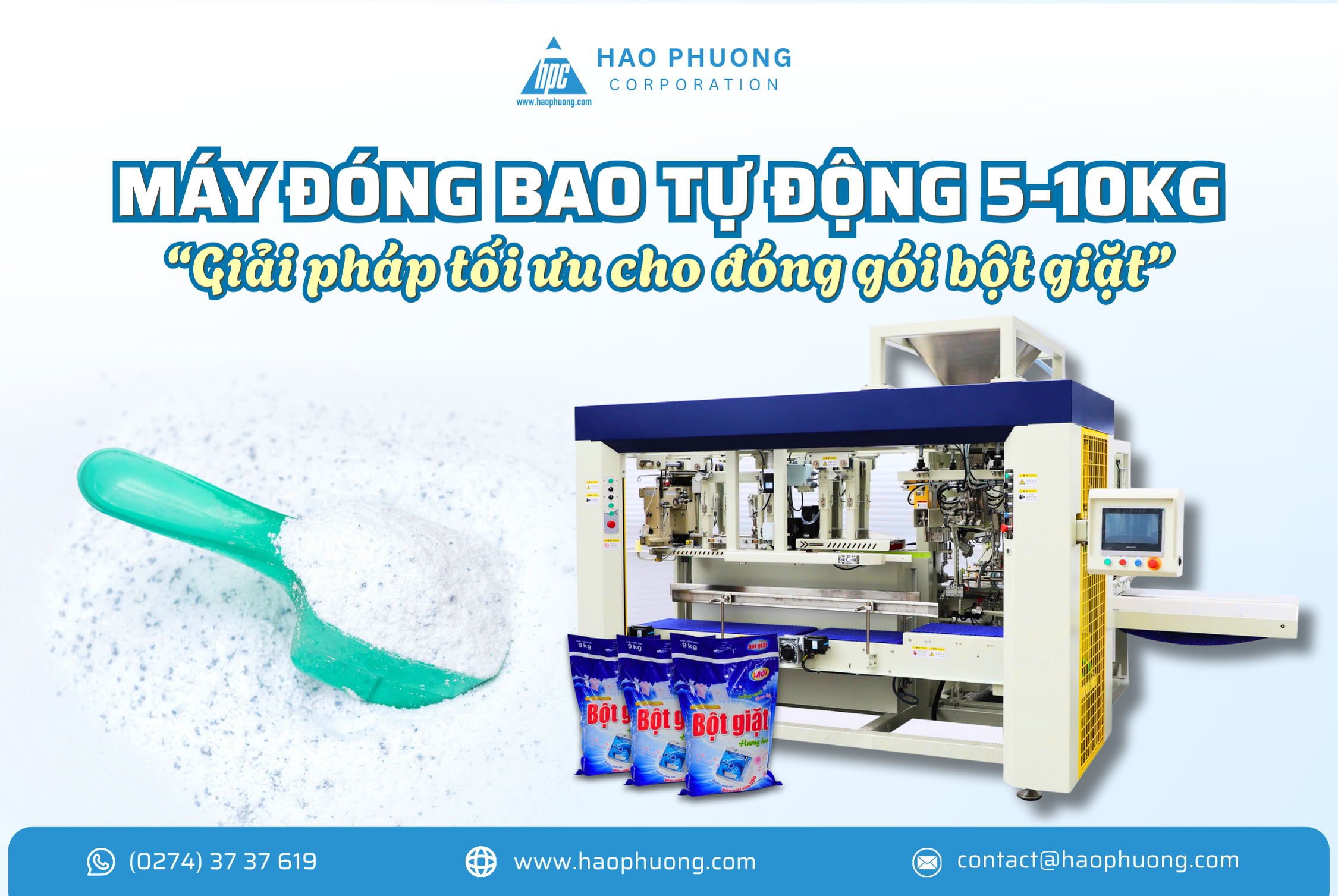 HẠO PHƯƠNG TIÊN PHONG GIẢI QUYẾT THÁCH THỨC ĐÓNG GÓI BỘT GIẶT