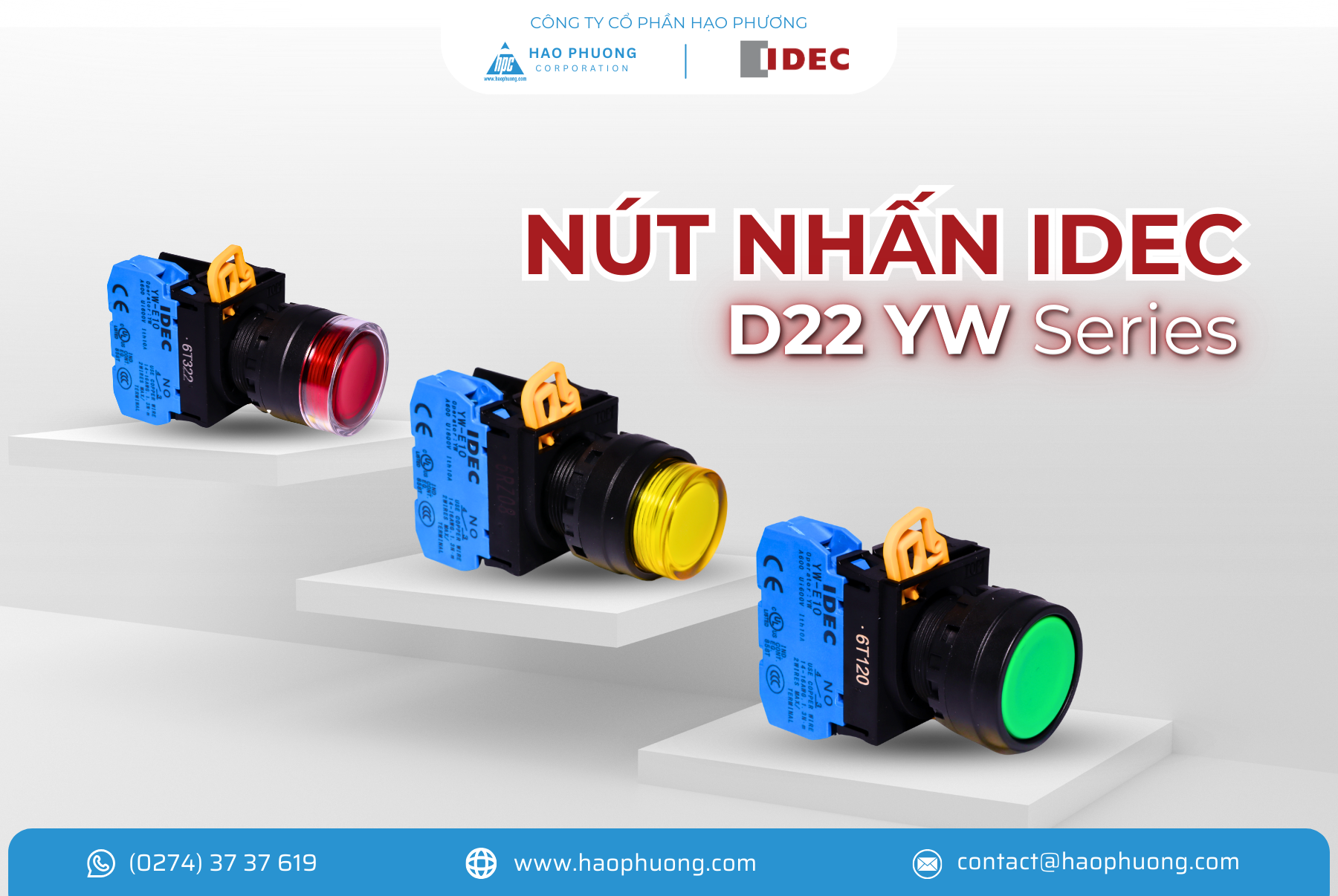 NÚT NHẤN IDEC D22 YW SERIES – TÙY CHỌN LINH HOẠT THEO NHU CẦU DOANH NGHIỆP