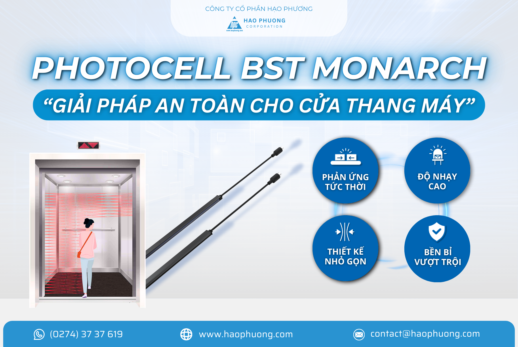 PHOTOCELL: GIỮ AN TOÀN TỐI ĐA CHO HÀNH KHÁCH KHI CỬA THANG ĐÓNG MỞ