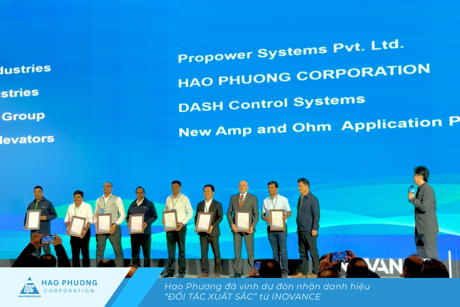 HẠO PHƯƠNG ĐÃ VINH DỰ ĐÓN NHẬN DANH HIỆU ĐỐI TÁC XUẤT SẮC TỪ INOVANCE