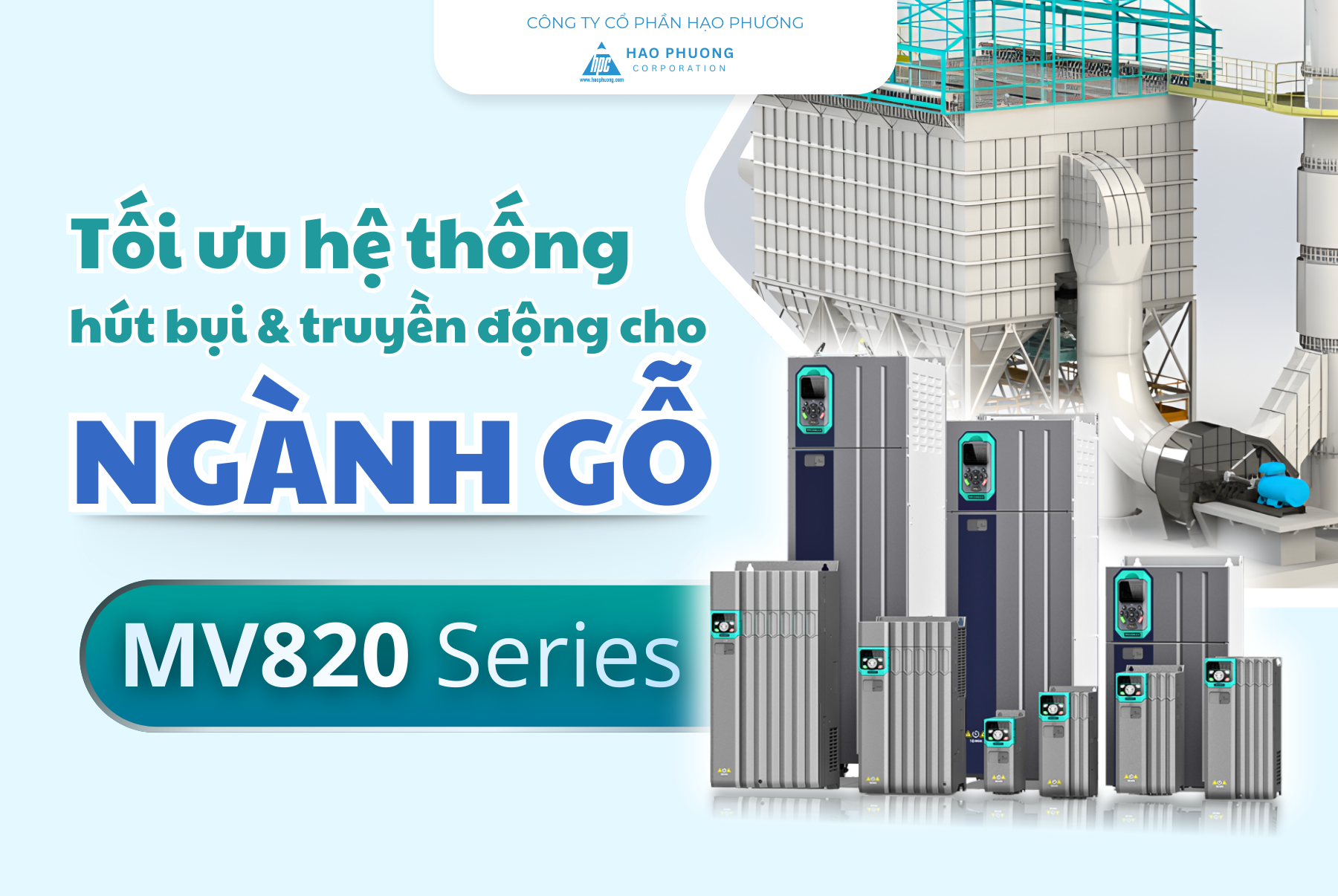 TỐI ƯU HỆ THỐNG HÚT BỤI VÀ TRUYỀN ĐỘNG NGÀNH GỖ VỚI BIẾN TẦN MV820 MEGMEET