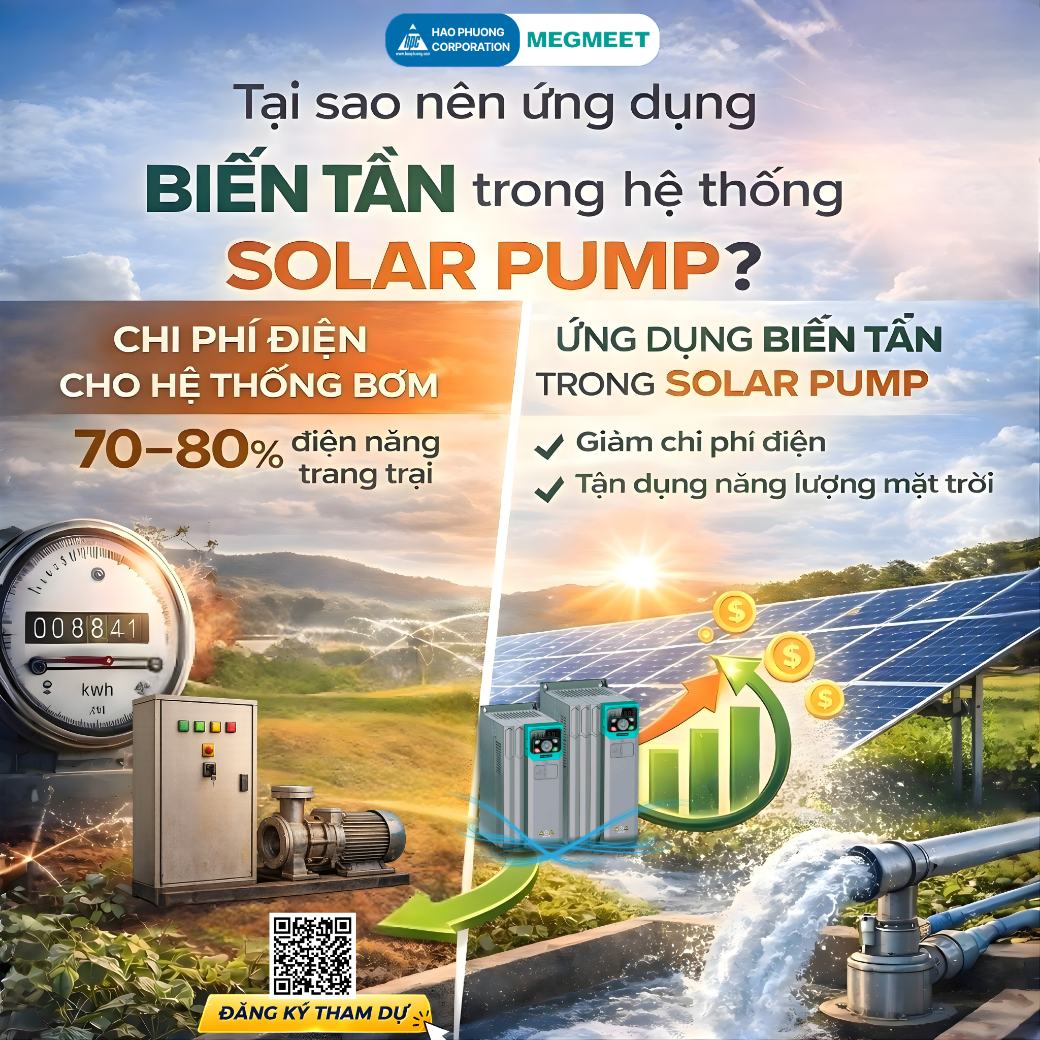 TẠI SAO NÊN ỨNG DỤNG BIẾN TẦN TRONG HỆ THỐNG SOLAR PUMP ĐỂ GIẢM CHI PHÍ ĐIỆN?