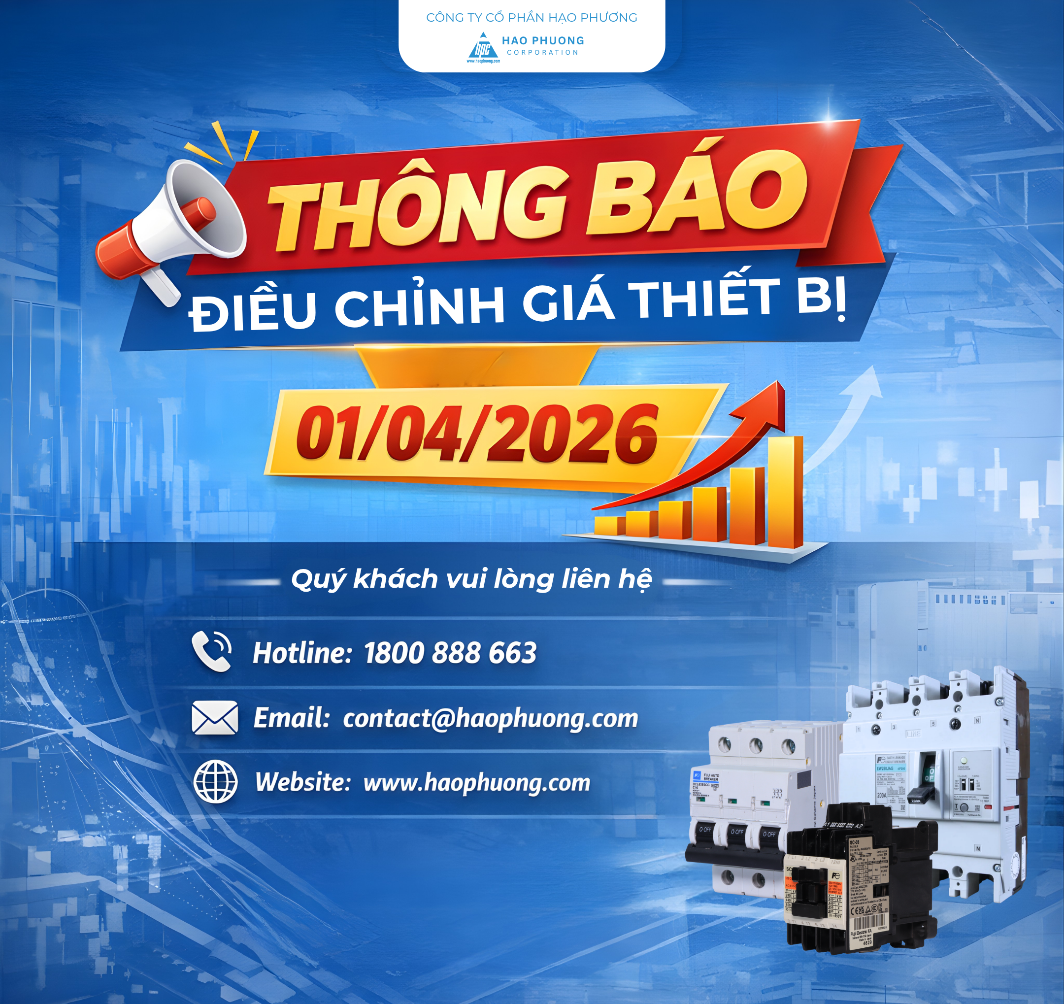 THÔNG BÁO ĐIỀU CHỈNH GIÁ BÁN THIẾT BỊ NĂM 2026