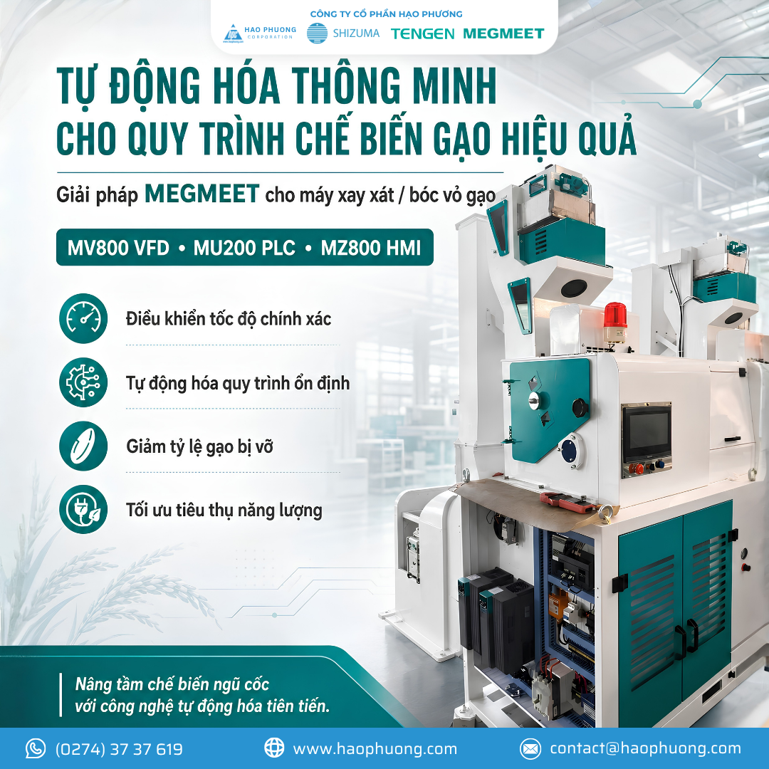 GIẢI PHÁP MEGMEET CHO MÁY XAY XÁT GẠO: TỰ ĐỘNG HÓA THÔNG MINH, NÂNG CAO HIỆU QUẢ CHẾ BIẾN